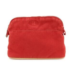 Hermes Bolide Mini Cotton Cosmetic Pouch Red